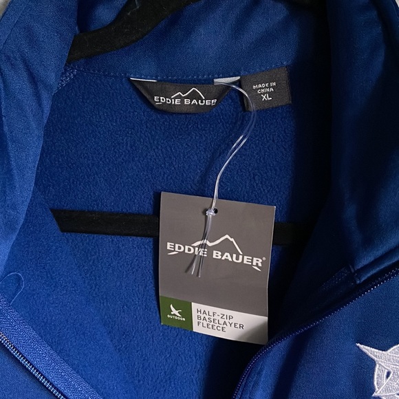 NWT Eddie Bauer Men's Blue Marvel Defenders 1/2 Zip Jacket Size XL - Picture 3 of 5
